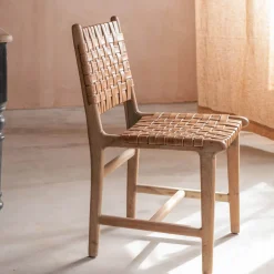 Graham & Green Leon Woven Leather Chair
