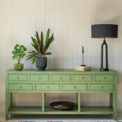 Graham & Green Leshan Nine Drawer Jade Sideboard