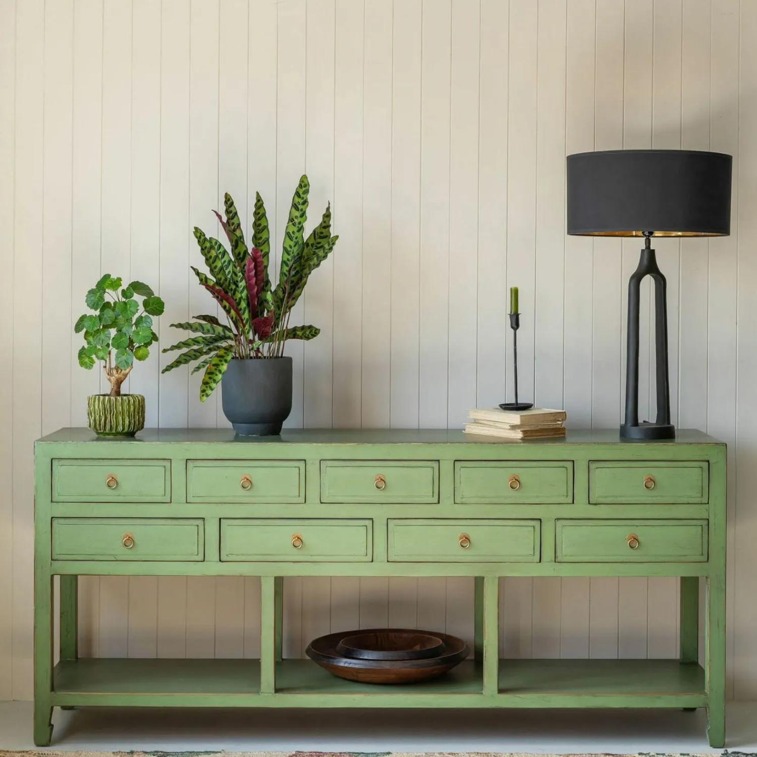 Graham & Green Leshan Nine Drawer Jade Sideboard