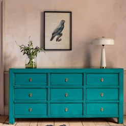 Graham & Green Leshan Peacock Chest of Drawers