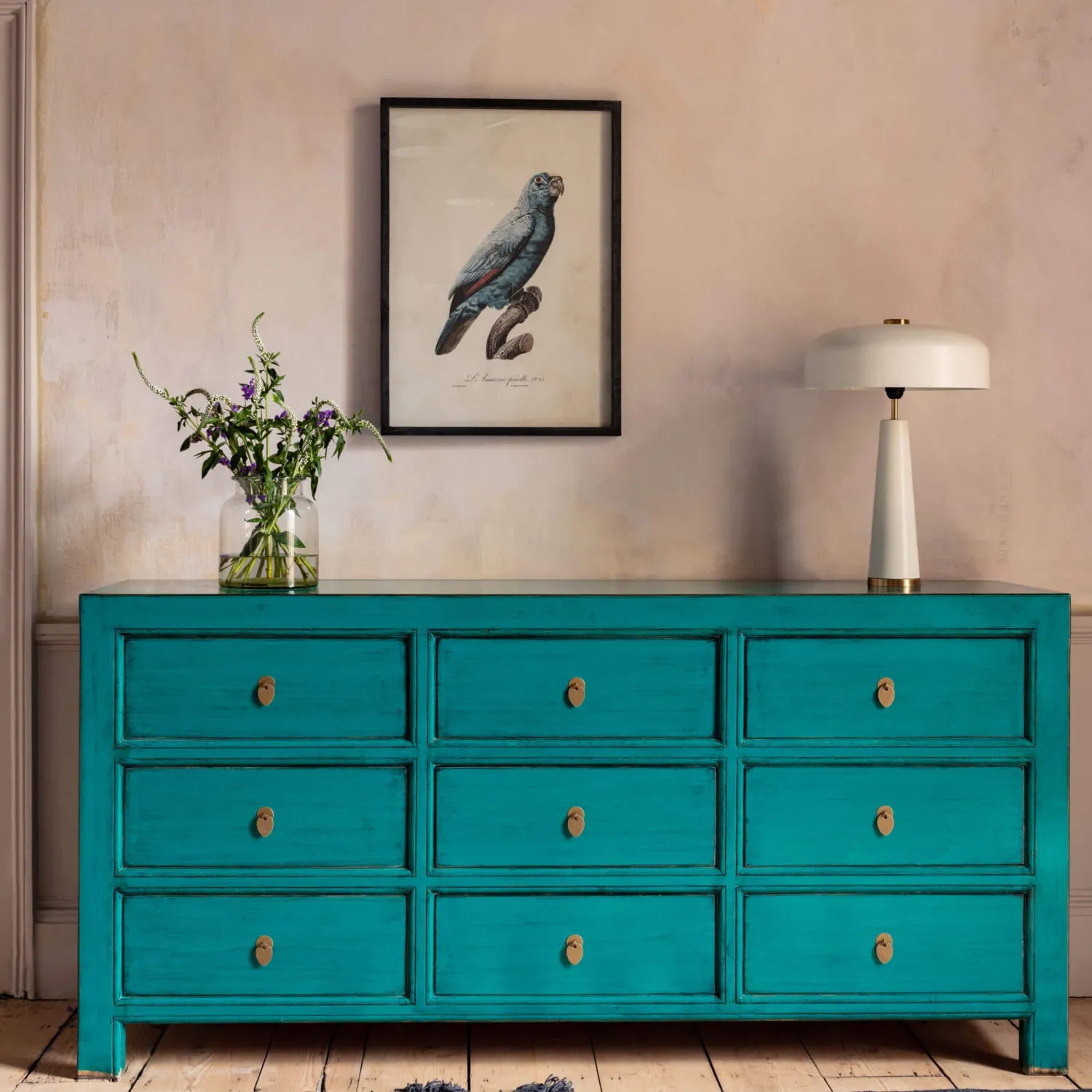 Graham & Green Leshan Peacock Chest of Drawers