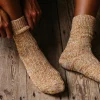 Graham & Green Lime and Brick Melange Socks