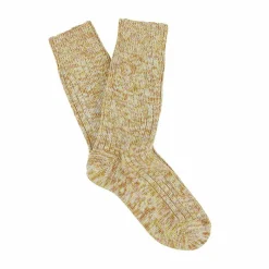 Graham & Green Lime and Brick Melange Socks