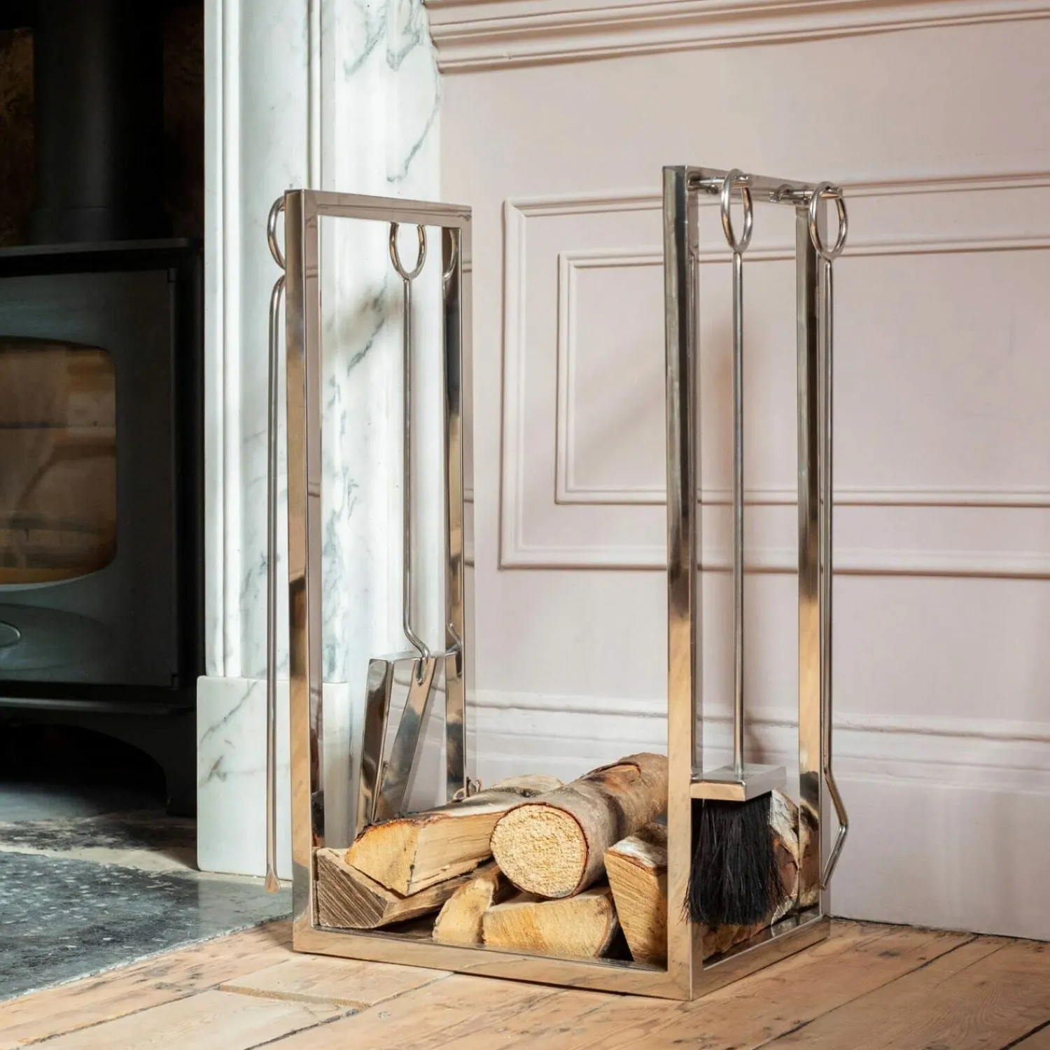 Graham & Green Log Holder with Tool Set