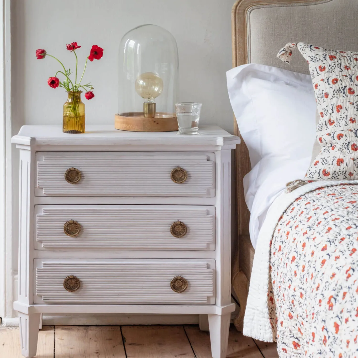 Graham & Green Lottie Three Drawer Bedside Table