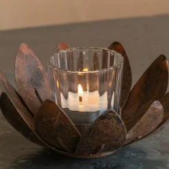 Graham & Green Lotus Rust Tealight Holder
