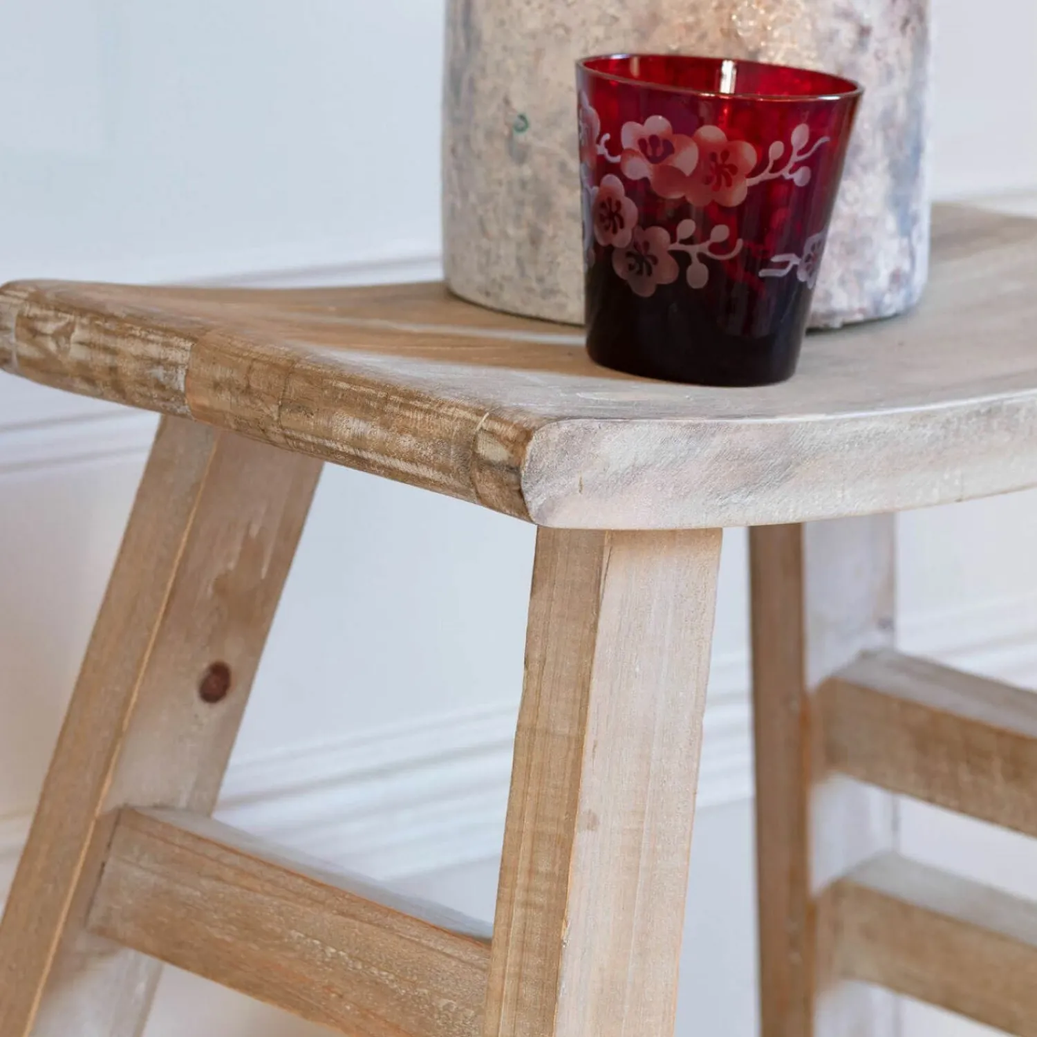 Graham & Green Low Fir Wooden Stool