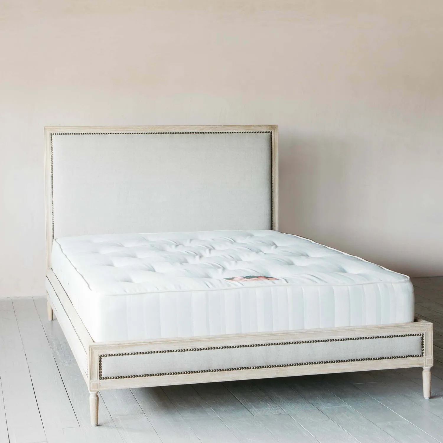 Graham & Green Luna Natural Linen King Size Bed