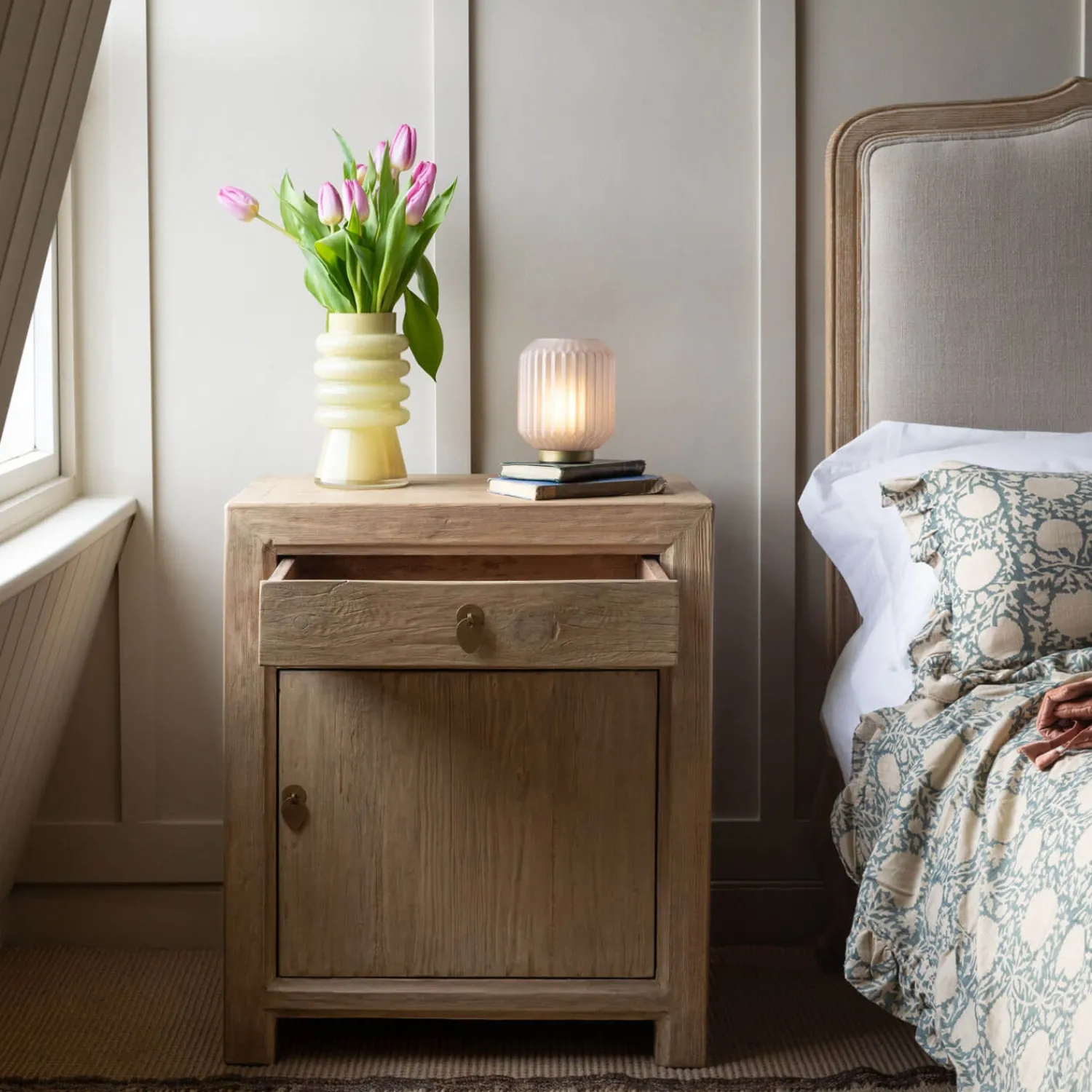 Graham & Green Macau Natural Bedside Table