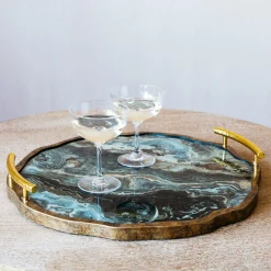 Graham & Green Marble Effect Tray with Handles
