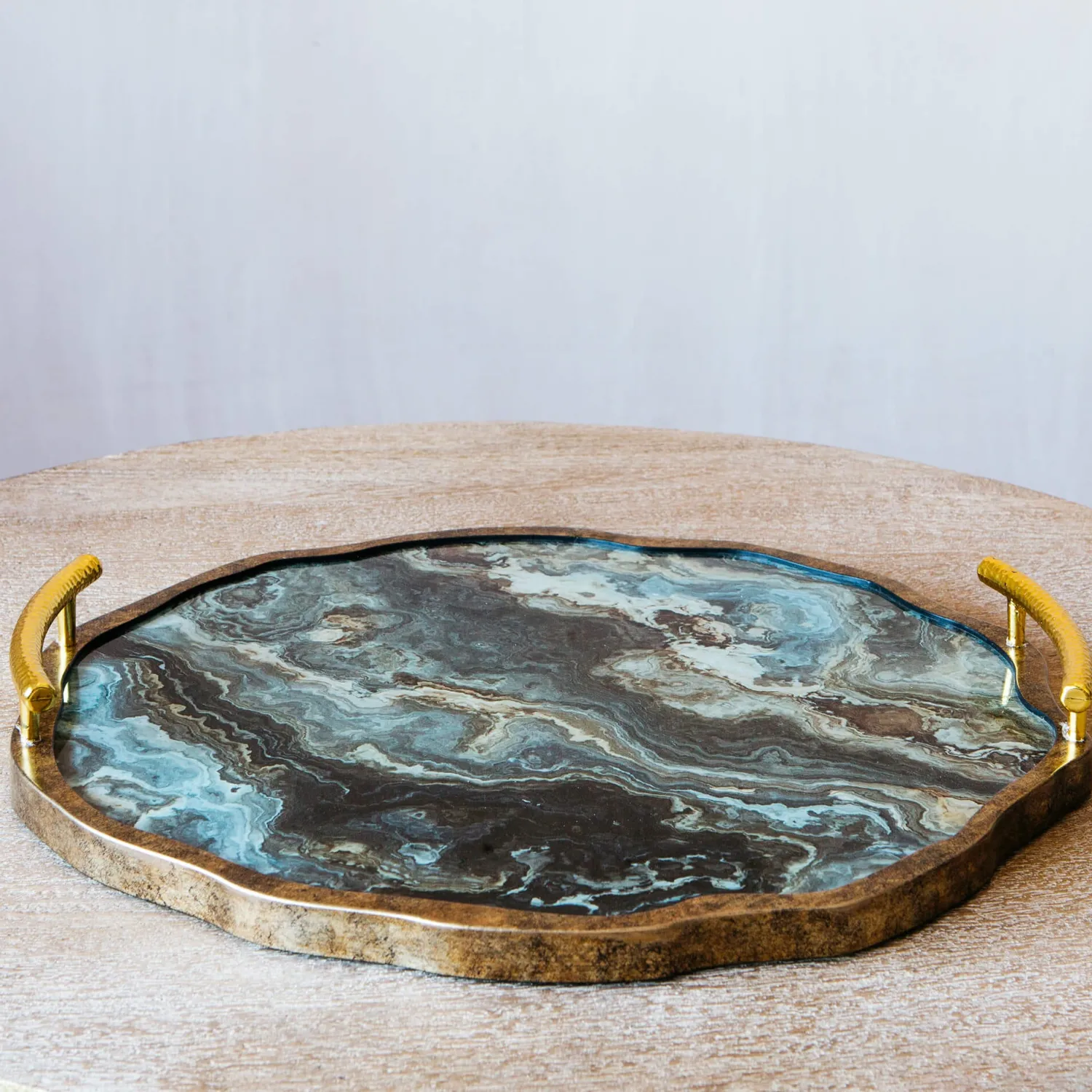 Graham & Green Marble Effect Tray with Handles