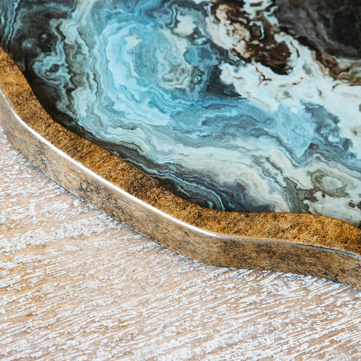 Graham & Green Marble Effect Tray with Handles