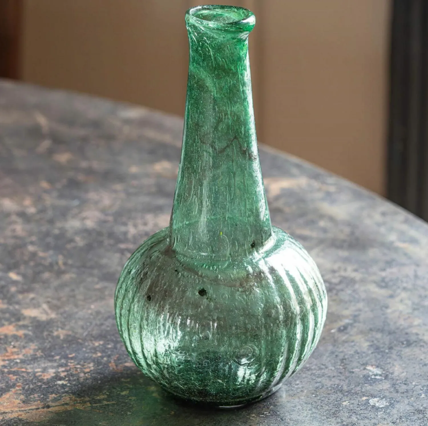 Graham & Green Marbled Green Glass Vase
