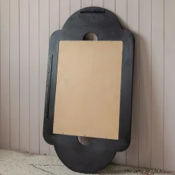 Graham & Green Margot Black Wooden Carved Mirror
