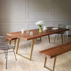 Graham & Green Max 6 Seater Brass Dining Table