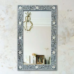 Graham & Green Maxi Grey Mother of Pearl Mirror