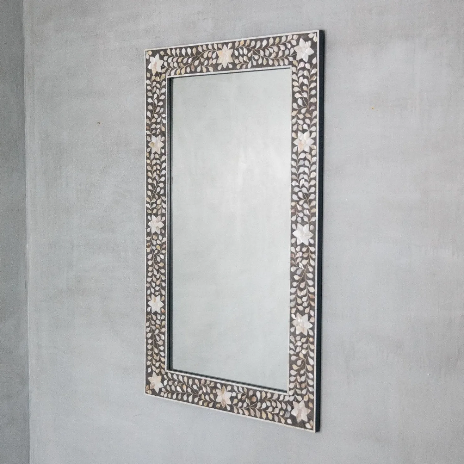 Graham & Green Maxi Grey Mother of Pearl Mirror