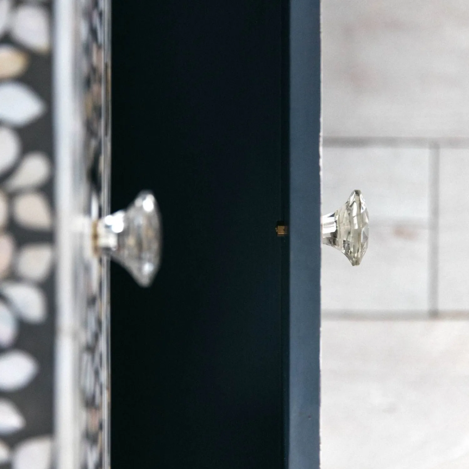 Graham & Green Maxi Grey Mother of Pearl Bedside Table