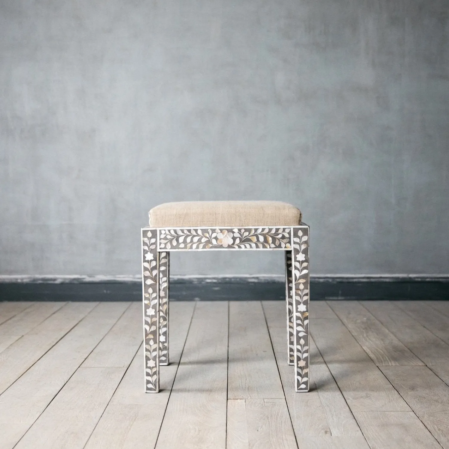 Graham & Green Maxi Grey Mother of Pearl Stool