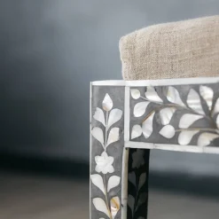 Graham & Green Maxi Grey Mother of Pearl Stool