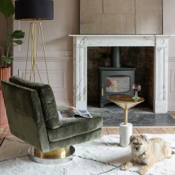 Graham & Green Mildred Gold and Marble Side Table
