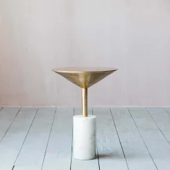 Graham & Green Mildred Gold and Marble Side Table