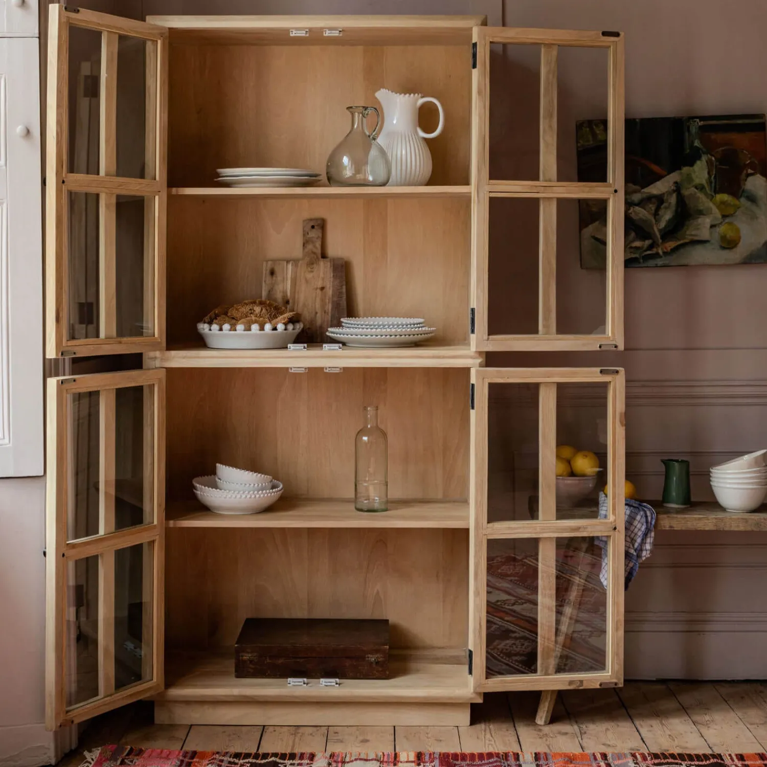 Graham & Green Mimosa Four Door Glass Cupboard