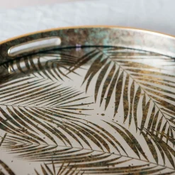 Graham & Green Mirrored Fern Leaf Tray