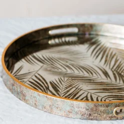 Graham & Green Mirrored Fern Leaf Tray
