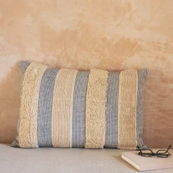 Graham & Green Misty Blue and White Striped Cushions