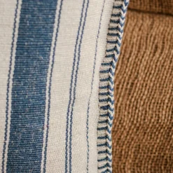 Graham & Green Moana Blue and White Striped Rectangular Cushion