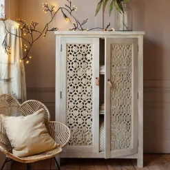 Graham & Green Momoka Hand-Carved Cupboard