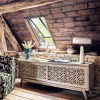 Graham & Green Momoka Hand-Carved Sideboard with Sliding Doors