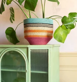 Graham & Green Multicoloured Stripe Basket