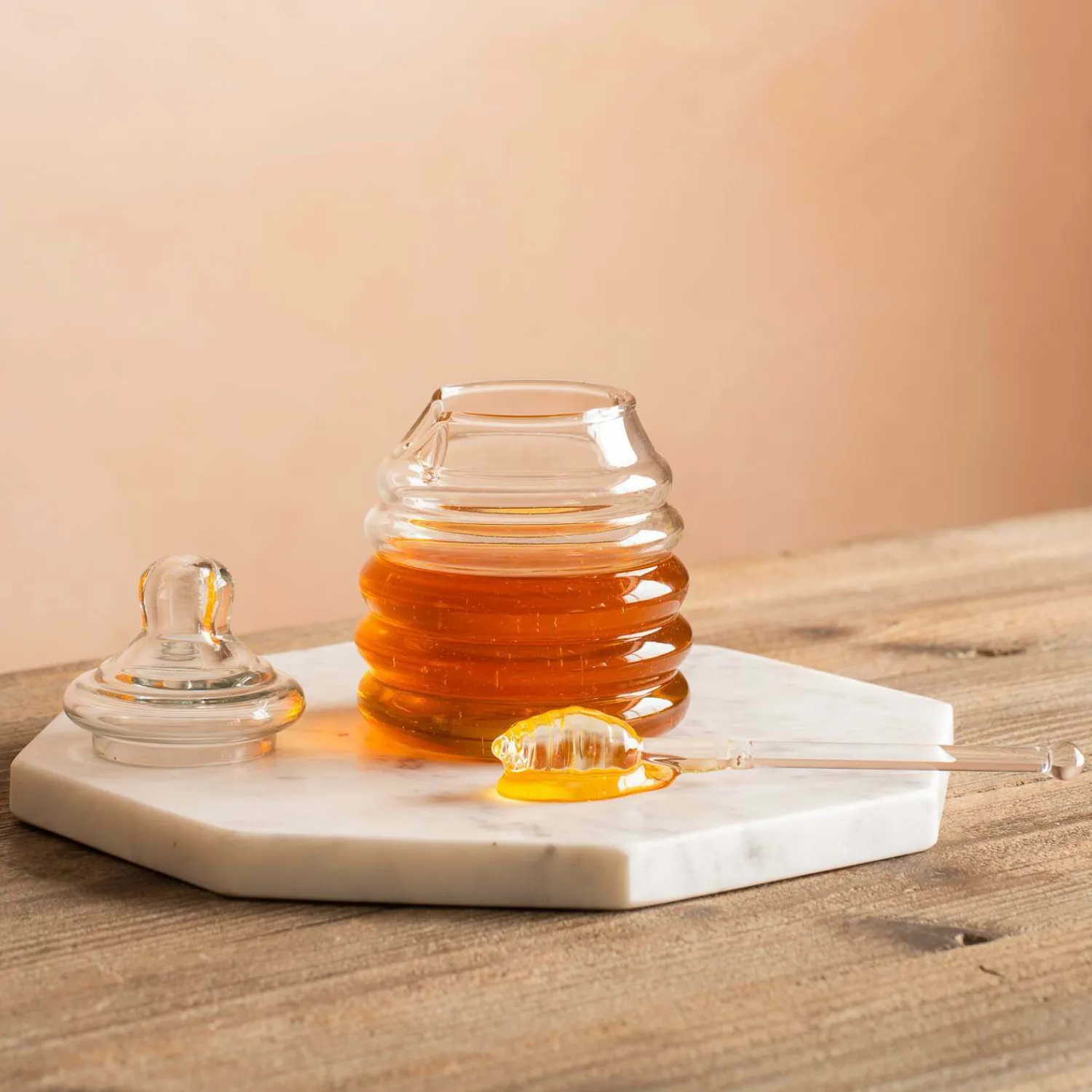 Graham & Green Murcot Clear Glass Honey Pot