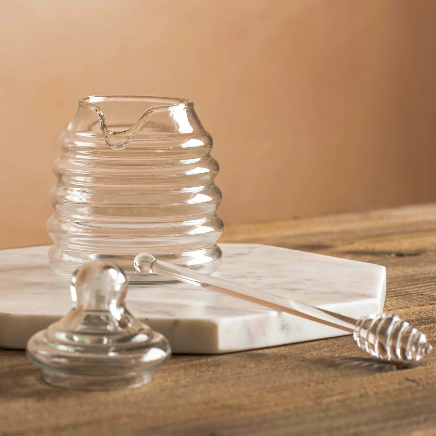 Graham & Green Murcot Clear Glass Honey Pot