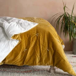 Graham & Green Mustard Velvet Pebble Quilts