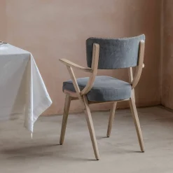 Graham & Green Myles Grey Velvet Armchair