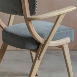 Graham & Green Myles Grey Velvet Armchair