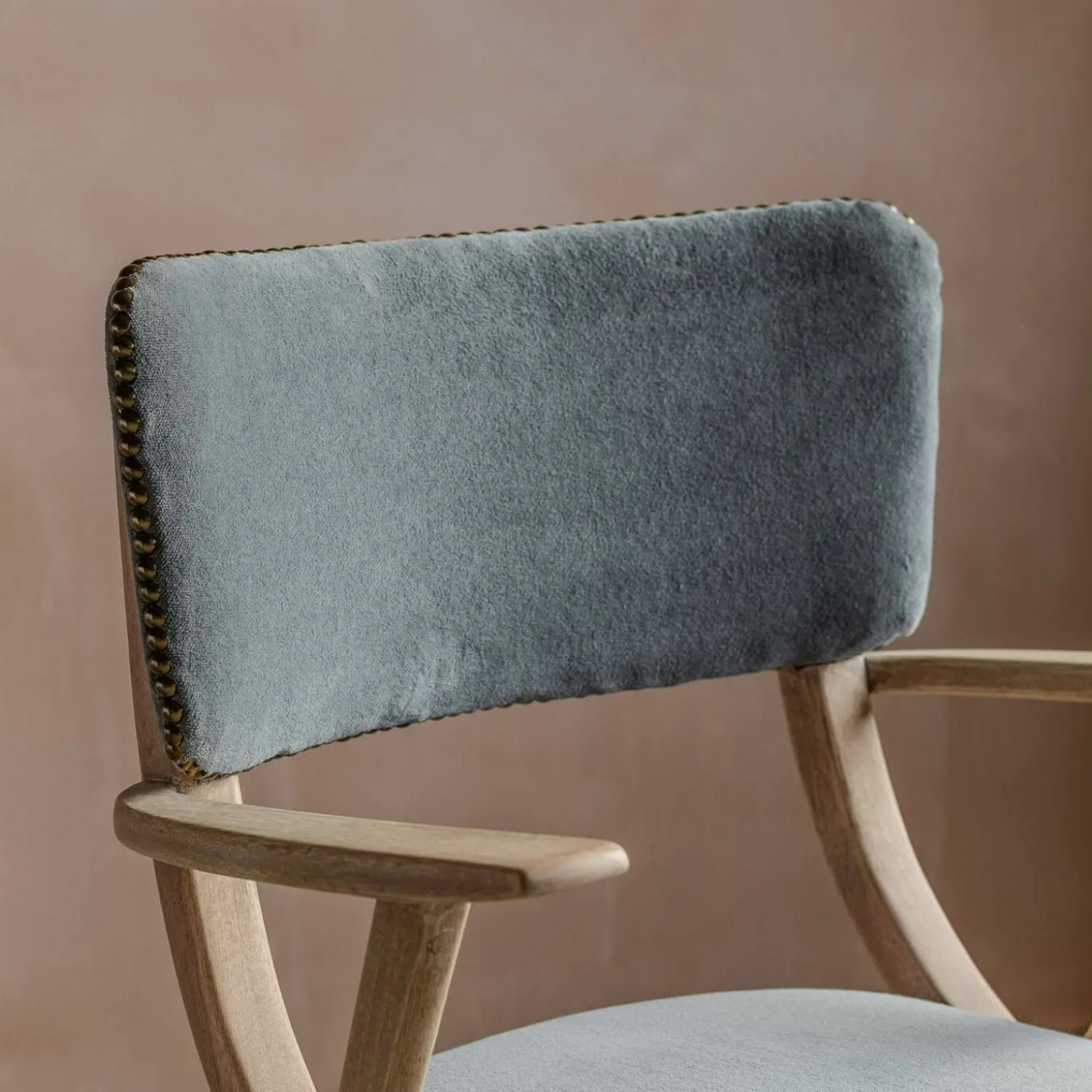 Graham & Green Myles Grey Velvet Armchair