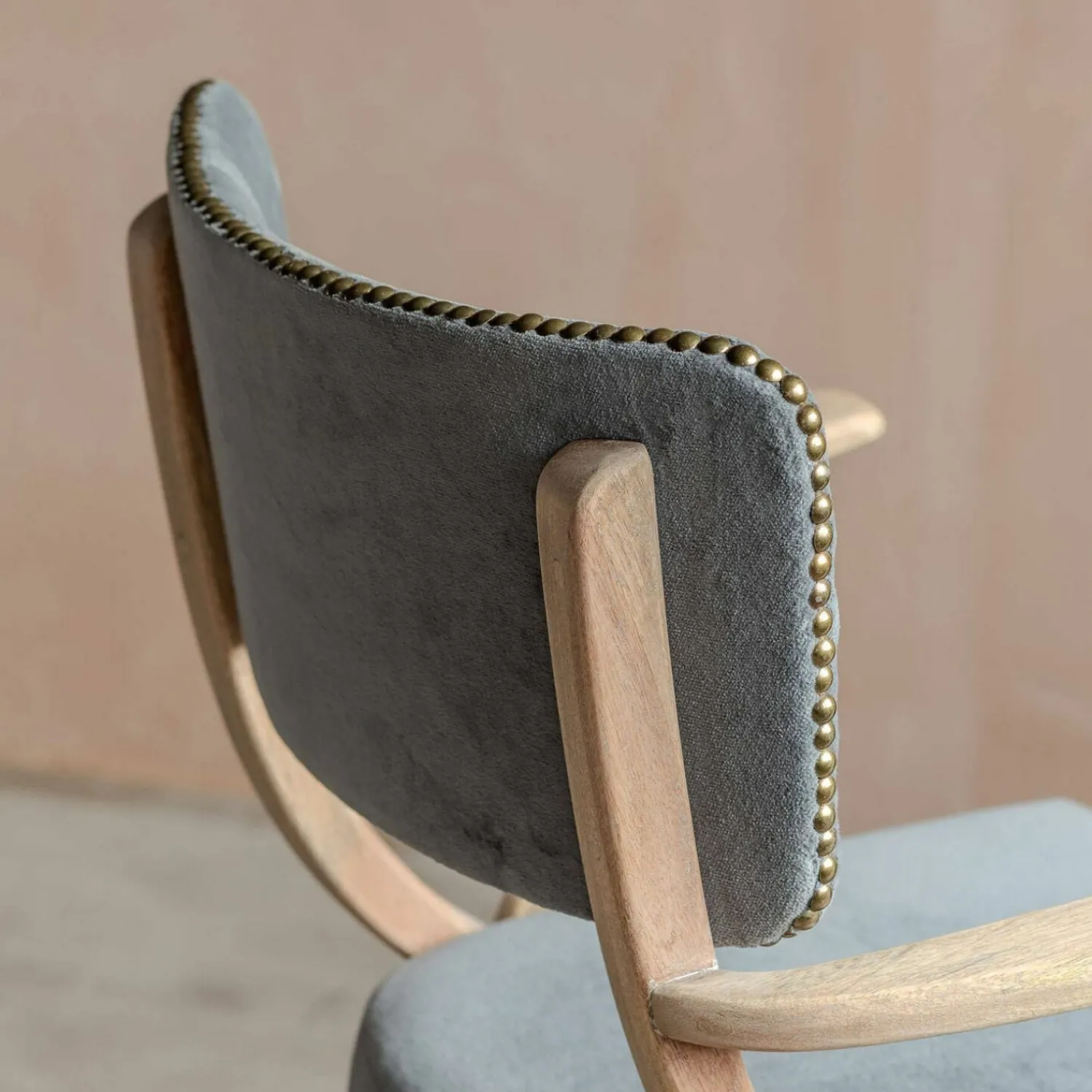 Graham & Green Myles Grey Velvet Armchair