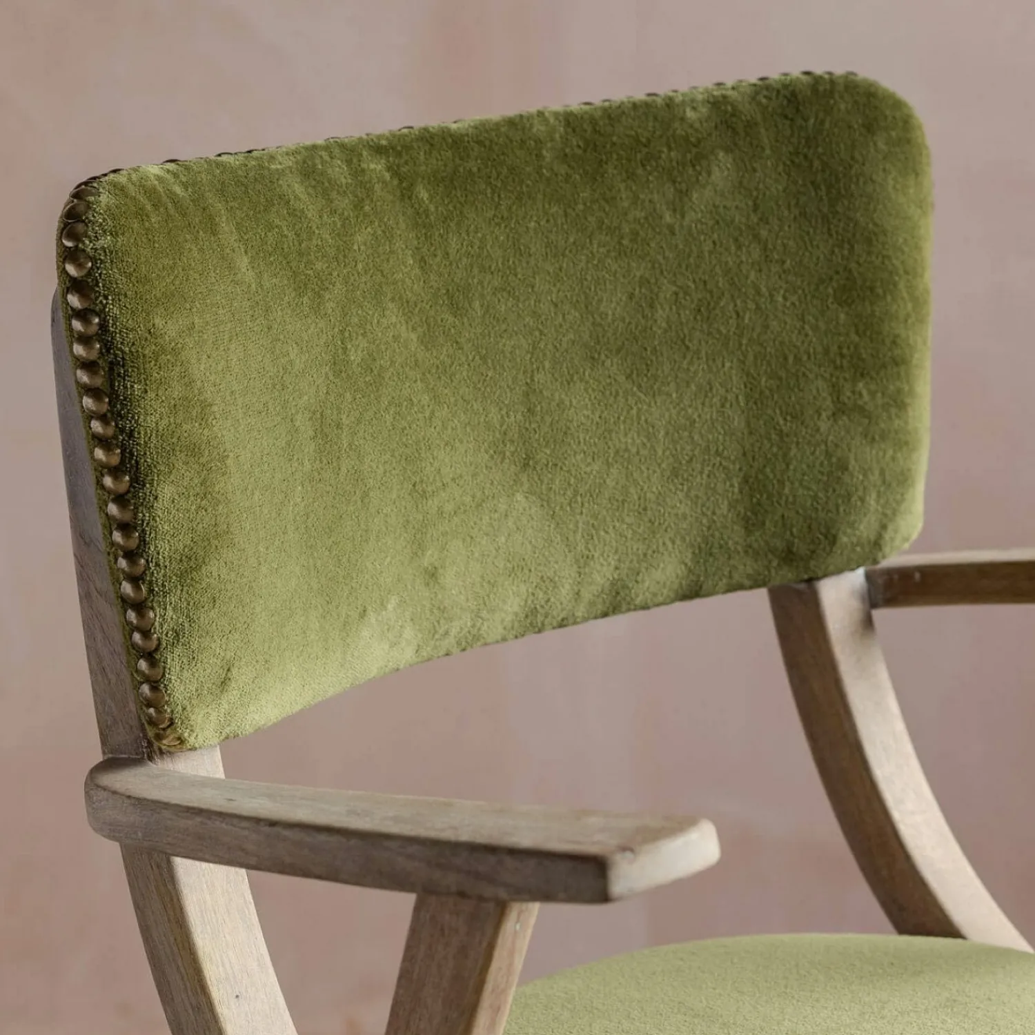 Graham & Green Myles Olive Velvet Armchair