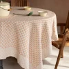 Graham & Green Natural Flower Block Printed Tablecloths