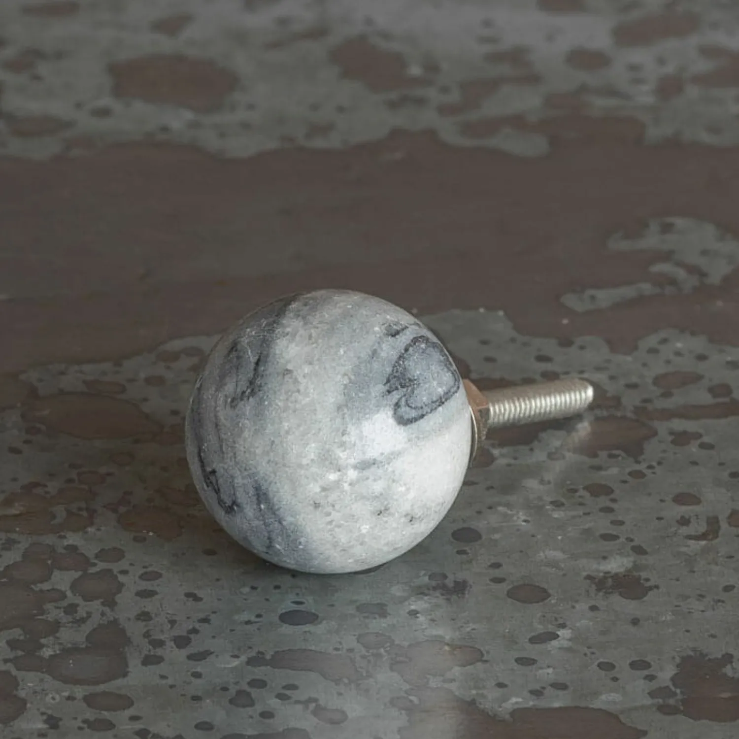 Graham & Green Natural Grey Marble Round Knob