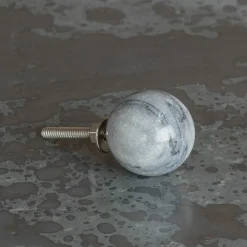 Graham & Green Natural Grey Marble Round Knob