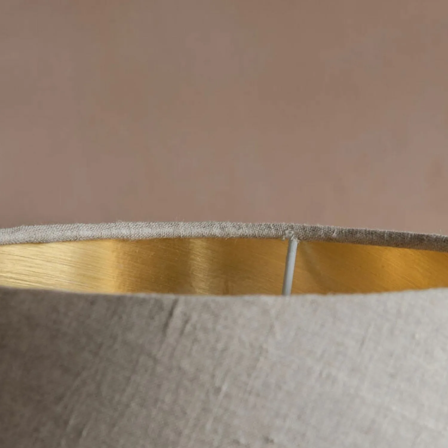 Graham & Green Natural Linen and Gold Straight Empire Lamp Shades