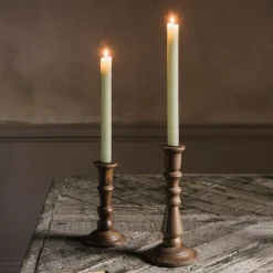 Graham & Green Natural Mango Wood Candle Holders