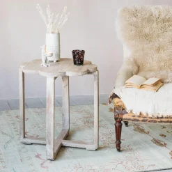 Graham & Green Natural Scallop Side Table