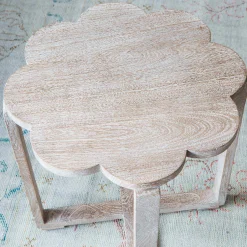 Graham & Green Natural Scallop Side Table