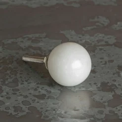 Graham & Green Natural White Marble Round Knob